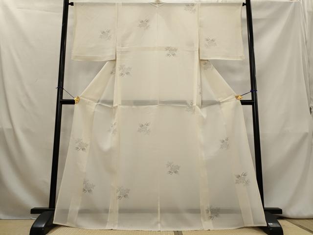平和屋着物＊夏物　夏大島　草花文　正絹　逸品　AABK8883st