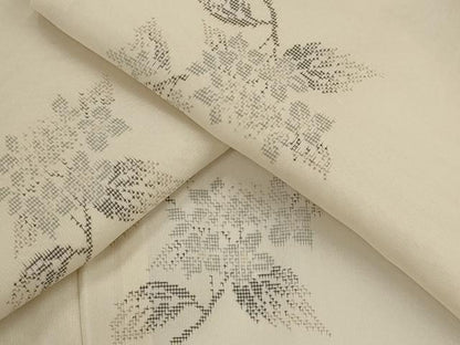 平和屋着物＊夏物　夏大島　草花文　正絹　逸品　AABK8883st