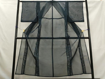 平和屋着物＊夏物　小紋　紗　風景文　正絹　逸品　AABK8891st