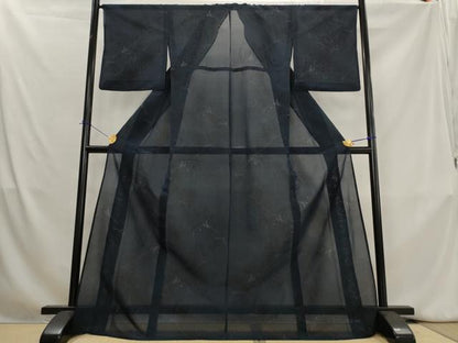 平和屋着物＊夏物　本場大島紬　夏大島　草葉文　ロング丈　正絹　逸品　AABK8899st