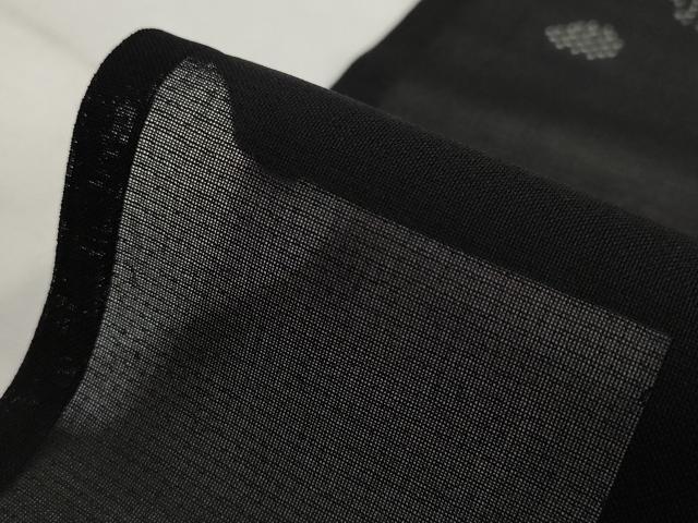 平和屋着物＊夏物　本場大島紬　夏大島　120亀甲　蟹　黒地　正絹　逸品　AABK8900st