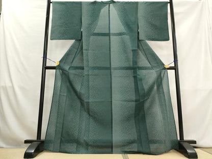 平和屋着物＊夏物　本場大島紬　夏大島　間道　ロング丈　正絹　逸品　AABK8901st