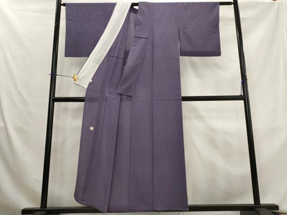 平和屋着物＊夏物　本加賀友禅作家　成竹登茂男監修　色無地　絽縮緬　深紫色　そごう百貨店扱い　正絹　逸品　AABK8904st