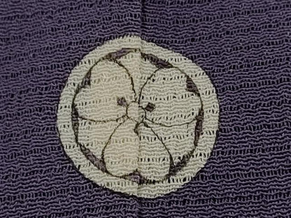平和屋着物＊夏物　本加賀友禅作家　成竹登茂男監修　色無地　絽縮緬　深紫色　そごう百貨店扱い　正絹　逸品　AABK8904st