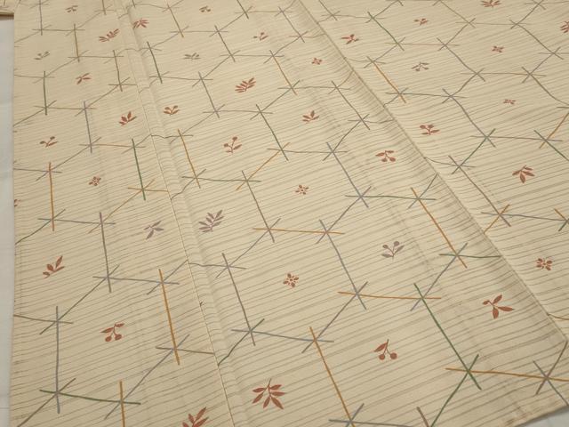 平和屋着物＊夏物　小紋　絽紬　変わり絽　亀甲文　正絹　逸品　AABK8907st
