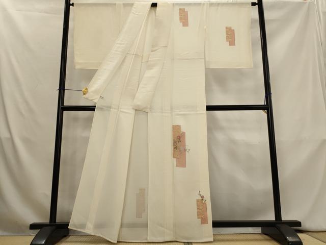 平和屋着物＊夏物　訪問着　絽　刺繍　短冊花文　金糸　金彩　正絹　逸品　AABK8911st