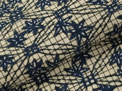 平和屋着物＊夏物　小紋　浴衣兼用　絹紅梅　藍　楓　綿絹　逸品　AABK8917st