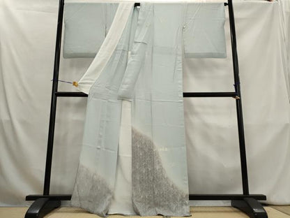平和屋着物＊夏物　訪問着　霞文紗　すすき文　暈し染め　金彩　正絹　逸品　AABK8918st