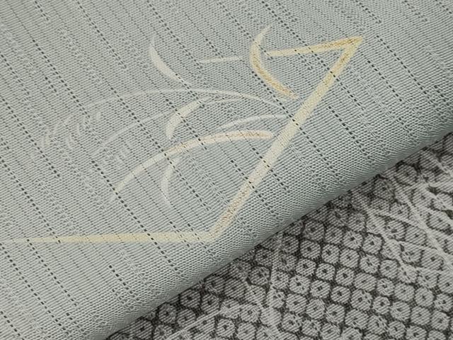 平和屋着物＊夏物　訪問着　霞文紗　すすき文　暈し染め　金彩　正絹　逸品　AABK8918st