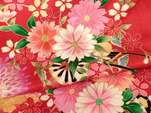 平和屋着物[]お宮参り　女の子　祝着　産着　初着　のしめ　刺繍　花車文　暈し染め　金糸　金彩　逸品　AABK8926ja