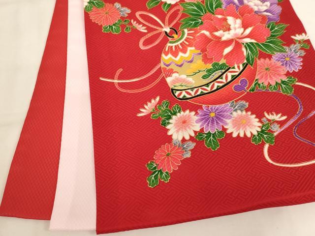 平和屋着物[]お宮参り　女の子　祝着　産着　初着　のしめ　御所車花蝶文　暈し染め　金彩　逸品　AABK8927ja