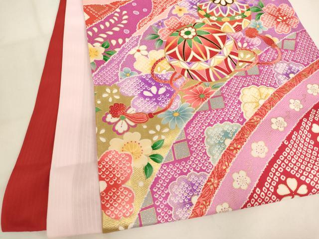 平和屋着物[]お宮参り　女の子　祝着　産着　初着　のしめ　刺繍　花手毬文　暈し染め　金糸　金彩　逸品　AABK8928ja