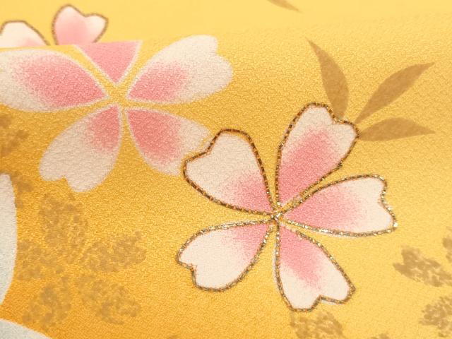 平和屋着物[]七五三　女の子　７歳　祝着　四つ身　駒刺繍　舞桜文　暈し染め　AABK8931ja
