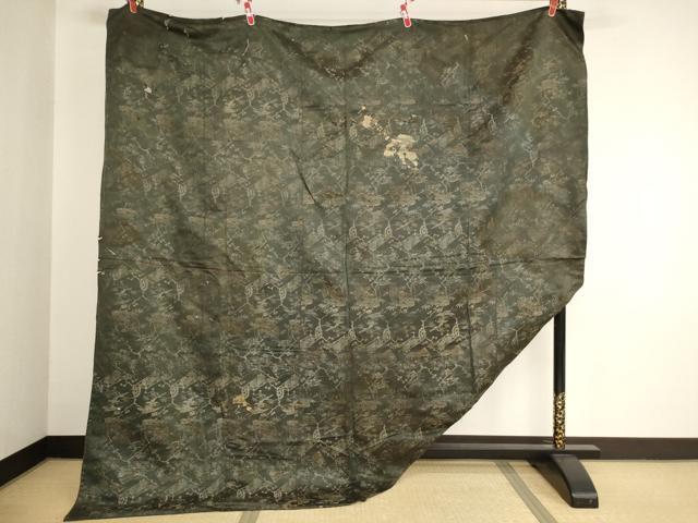平和屋本店▼打敷　内敷　飛鶴花文　法衣　寺院　仏具　仏教　僧侶　神職　装束　AABK9016ja