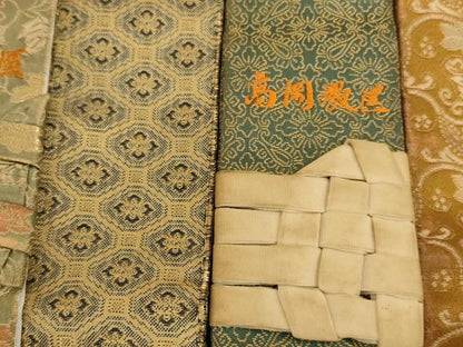 平和屋本店▼輪袈裟・畳袈裟6点セット　花唐草　雲　吉祥文　法衣　寺院　仏具　仏教　僧侶　神職　装束　AABK9059ja