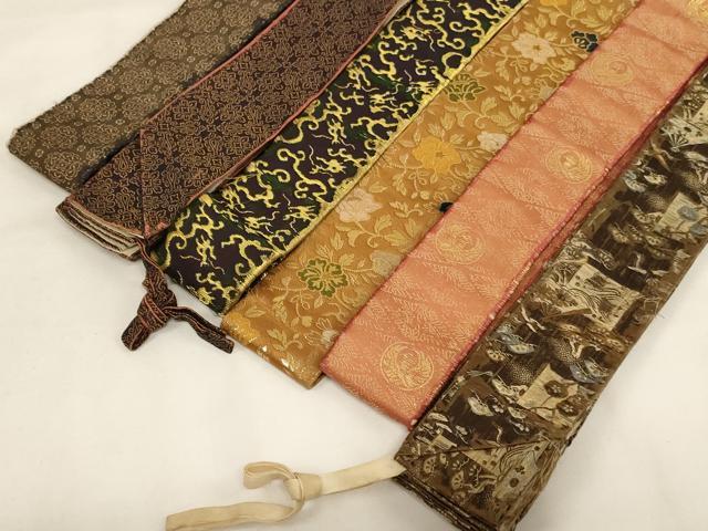 平和屋本店▼輪袈裟・畳袈裟6点セット　鳳凰　花唐草　抱き牡丹　金糸　法衣　寺院　仏具　仏教　僧侶　神職　装束　AABK9060ja