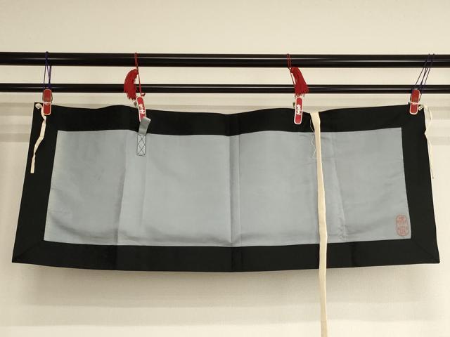 平和屋本店▼五条袈裟　鳳凰花唐草地紋　黒地　法衣　寺院　仏具　仏教　僧侶　神職　装束　AABK9064ja