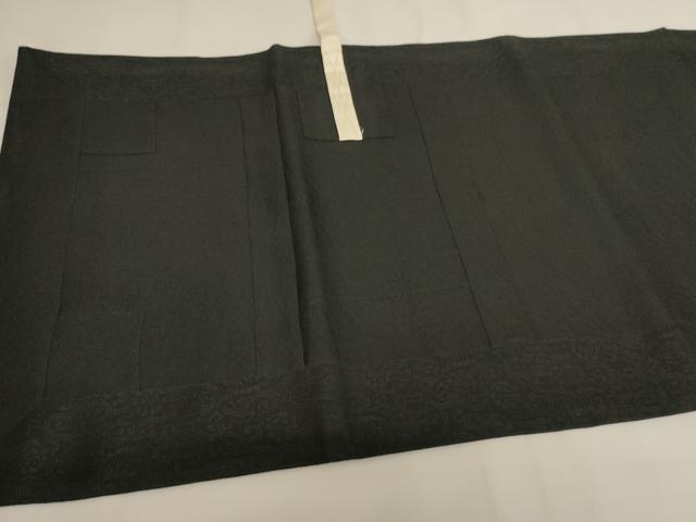 平和屋本店▼夏物　五条袈裟　花唐草地紋　黒地　法衣　寺院　仏具　仏教　僧侶　神職　装束　AABK9077ja