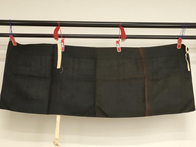 平和屋本店▼夏物　五条袈裟　花丸地紋　黒地　法衣　寺院　仏具　仏教　僧侶　神職　装束　AABK9078ja