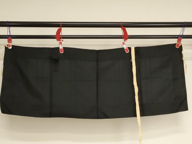 平和屋本店▼夏物　五条袈裟　花丸地紋　黒地　法衣　寺院　仏具　仏教　僧侶　神職　装束　AABK9078ja