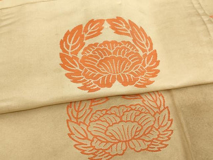 平和屋本店▼五条袈裟　抱き牡丹　法衣　寺院　仏具　仏教　僧侶　神職　装束　AABK9083ja