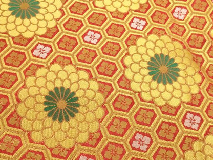 平和屋本店▼打敷　内敷　金襴　菊　亀甲花菱文　法衣　寺院　仏具　仏教　僧侶　神職　装束　AABK9088ja