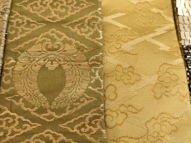 平和屋本店▼輪袈裟6点セット　金襴　草花文　雲　ビーズ　法衣　寺院　仏具　仏教　僧侶　神職　装束　AABK9092ja