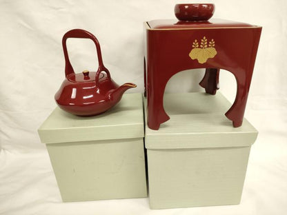 平和屋本店▼屠蘇器セット　銚子　盃台　漆器　酒器　三三九度　箱付き　法衣　寺院　仏具　仏教　僧侶　神職　装束　AABK9096ja