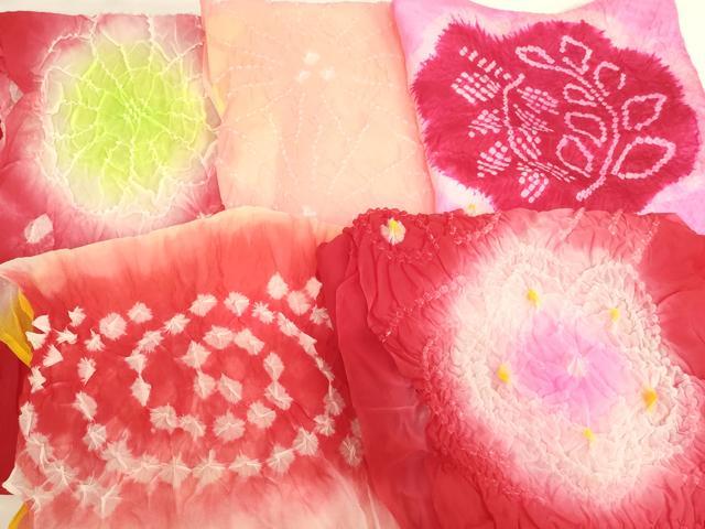 平和屋着物[]子供　女の子　和装小物　兵児帯5点セット　柄絞り　舞花文　正絹あり　逸品　AABK9104ja