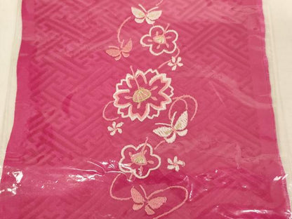 平和屋着物[]七五三　女の子　和装小物　半衿まとめて5点セット　刺繍　花蝶文　手毬　吉祥文　正絹　逸品　未使用　AABK9110ja