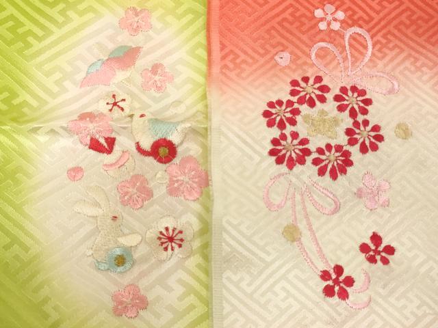 平和屋着物[]七五三　女の子　和装小物　半衿まとめて10点セット　刺繍　草花　玩具　暈し染め　正絹あり　逸品　AABK9111ja