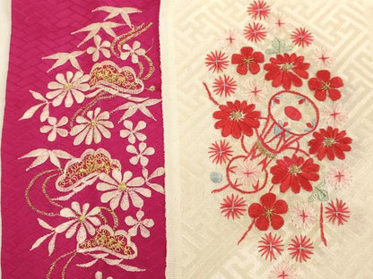 平和屋着物[]七五三　女の子　和装小物　半衿まとめて10点セット　刺繍　草花　玩具　暈し染め　正絹あり　逸品　AABK9111ja