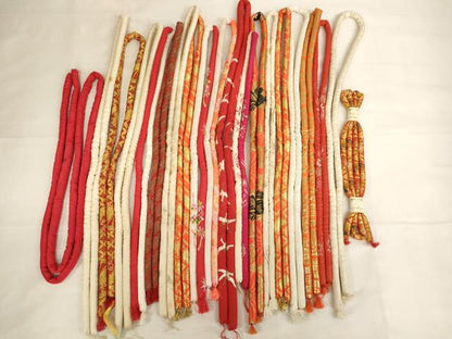 平和屋着物[]七五三　女の子　和装小物　帯締め20本セット　アンティーク　丸ぐけ　刺繍　金糸　逸品　未使用あり　AABK9112ja