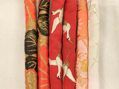 平和屋着物[]七五三　女の子　和装小物　帯締め20本セット　アンティーク　丸ぐけ　刺繍　金糸　逸品　未使用あり　AABK9112ja