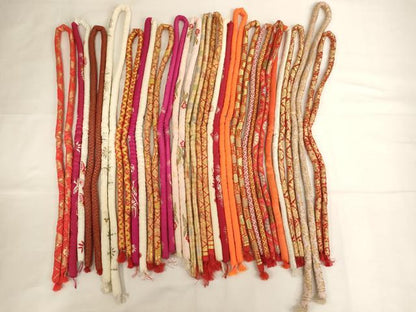 平和屋着物[]七五三　女の子　和装小物　帯締め20本セット　アンティーク　丸ぐけ　刺繍　金銀糸　逸品　AABK9113ja