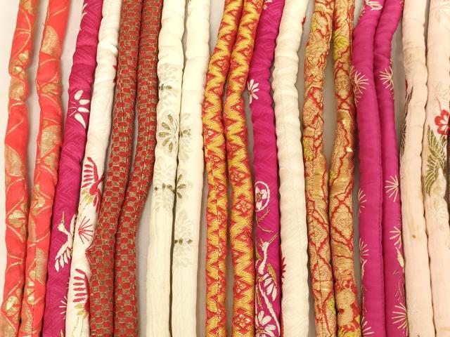 平和屋着物[]七五三　女の子　和装小物　帯締め20本セット　アンティーク　丸ぐけ　刺繍　金銀糸　逸品　AABK9113ja