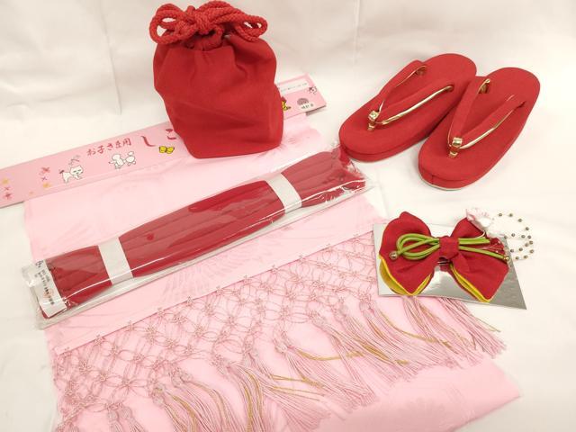平和屋着物[]七五三　女の子　和装小物セット(巾着・草履・帯締め・髪飾り・志古貴)　逸品　AABK9131ja