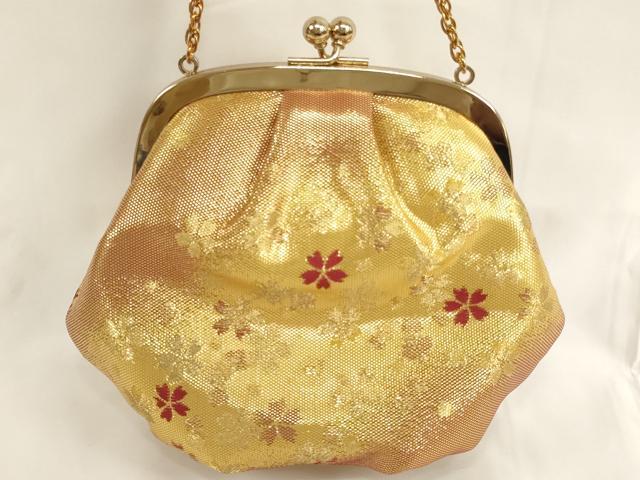 平和屋着物[]七五三　女の子　和装小物　バッグ・巾着まとめて5点セット　菊　桜　金糸　逸品　AABK9134ja