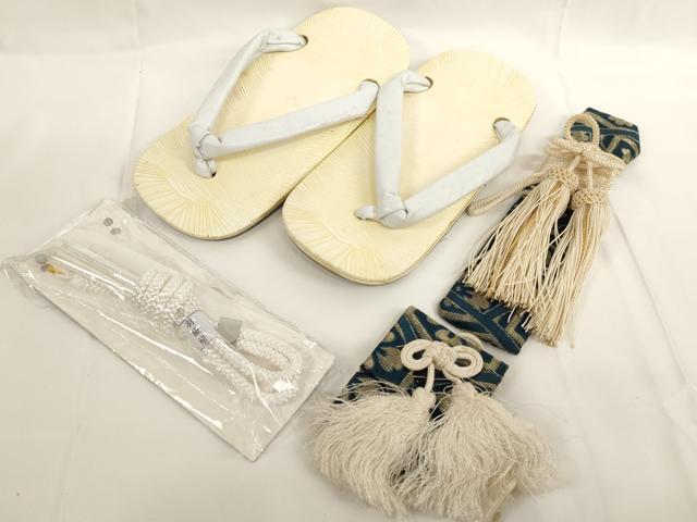 平和屋着物[]七五三　男の子　和装小物セット(草履・羽織紐・刀袋・お守り)　逸品　AABK9137ja