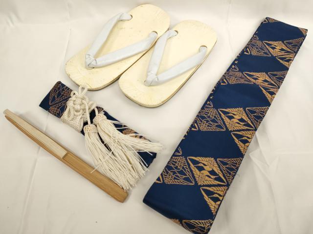 平和屋着物[]七五三　男の子　和装小物セット(草履・角帯・刀袋・扇子)　逸品　AABK9138ja
