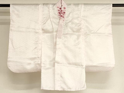 平和屋本店[]七五三　女の子　３歳　祝着　三つ身　長襦袢(単衣・半衿刺繍)・被布・小物セット　草花文　金彩　箱付き　AABK9145ja