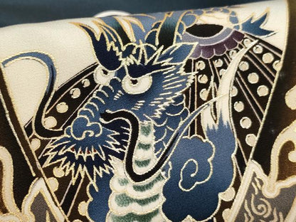 平和屋着物[]お宮参り　男の子　祝着　産着　初着　のしめ　武具　暈し染め　金彩　正絹　逸品　AABK9152ja