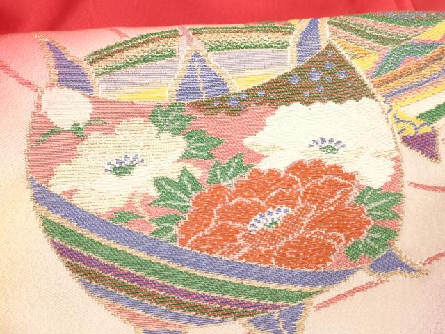 平和屋着物[]七五三　女の子　３歳　祝着　一つ身　作家物　寿光織　糸巻き御所車文　暈し染め　正絹　逸品　AABK9153ja