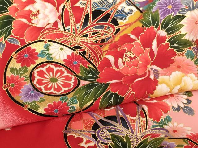 平和屋着物[]お宮参り　女の子　祝着　産着　初着　のしめ　花鼓文　暈し染め　金彩　逸品　AABK9154ja