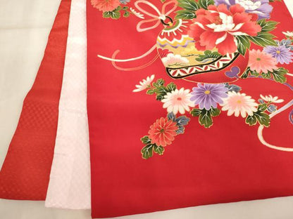 平和屋着物[]お宮参り　女の子　祝着　産着　初着　のしめ　花鼓文　暈し染め　金彩　逸品　AABK9154ja