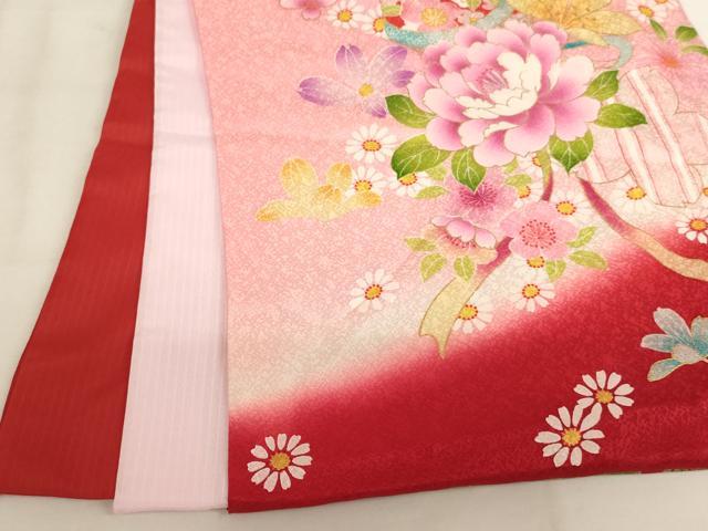平和屋着物[]お宮参り　女の子　祝着　産着　初着　のしめ　刺繍　鈴花文　ラメ　暈し染め　金彩　逸品　AABK9160ja