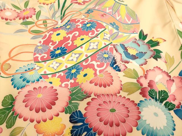平和屋着物[]お宮参り　女の子　祝着　産着　初着　のしめ　友禅　鈴花文　暈し染め　逸品　AABK9161ja