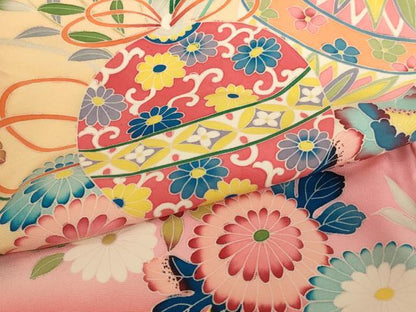 平和屋着物[]お宮参り　女の子　祝着　産着　初着　のしめ　友禅　鈴花文　暈し染め　逸品　AABK9161ja
