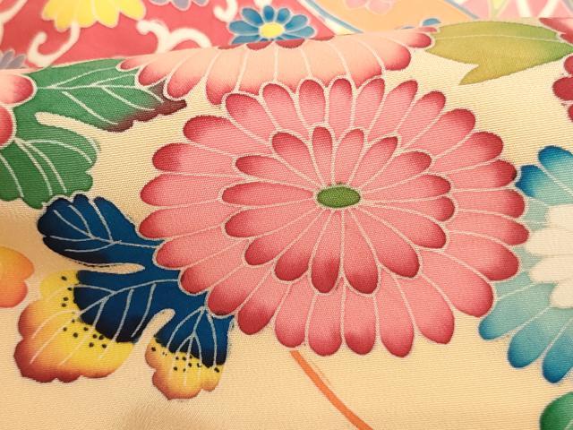 平和屋着物[]お宮参り　女の子　祝着　産着　初着　のしめ　友禅　鈴花文　暈し染め　逸品　AABK9161ja