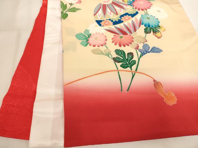 平和屋着物[]お宮参り　女の子　祝着　産着　初着　のしめ　友禅　鈴花文　暈し染め　逸品　AABK9161ja